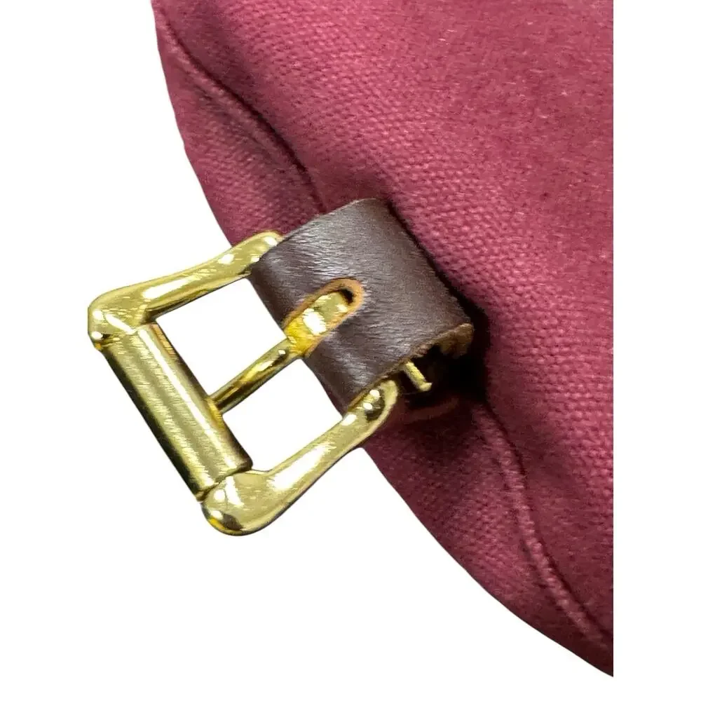 Duluth Pack Canvas Leather Strap Burgundy Shell Purse Shoulder Bag Small Clean